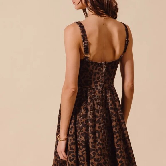 SO ME Mineral Washed Leopard Flare Cami Dress - Picture 3 of 11